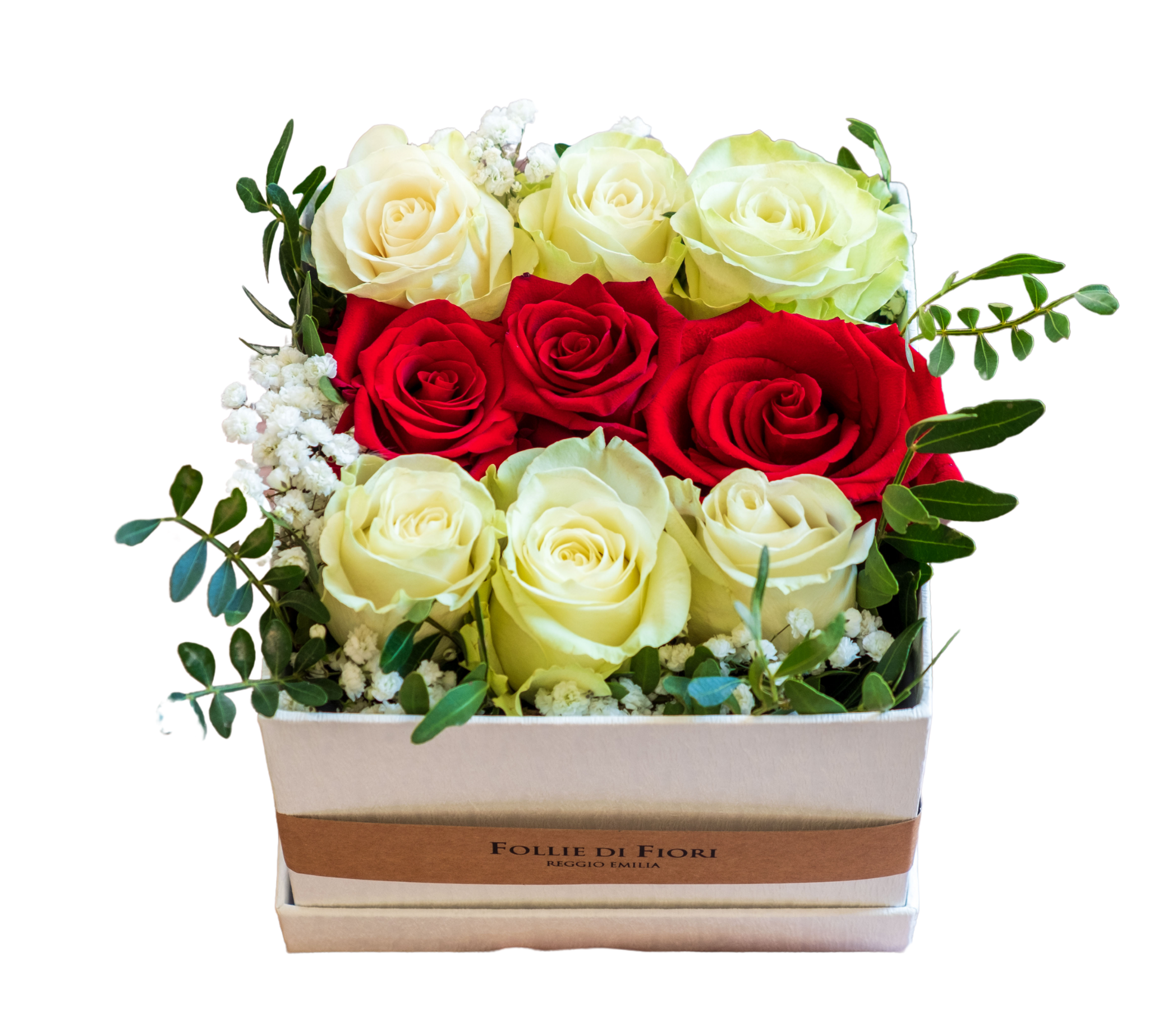 rose rosse e bianche