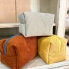 Trousse size grande - grigia, marrone e gialla
