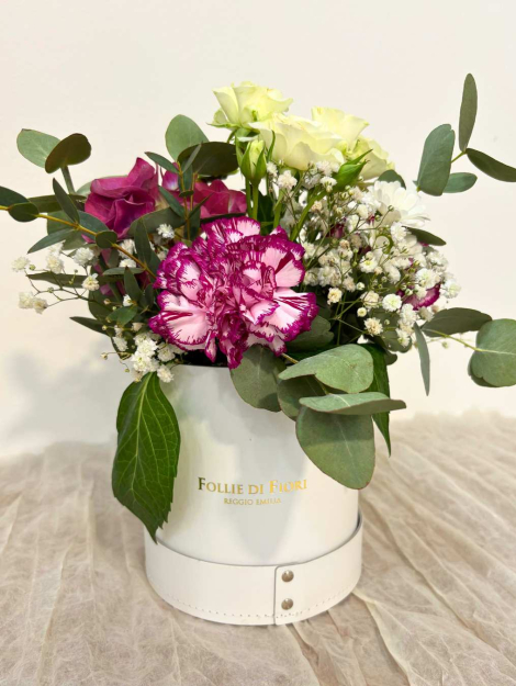 Box fiorita vaso bianco
