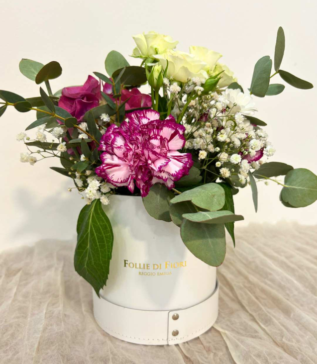 Box fiorita vaso bianco