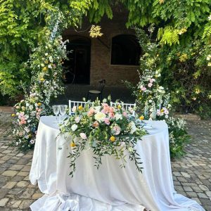 allestimento floreale tavolo nuziale