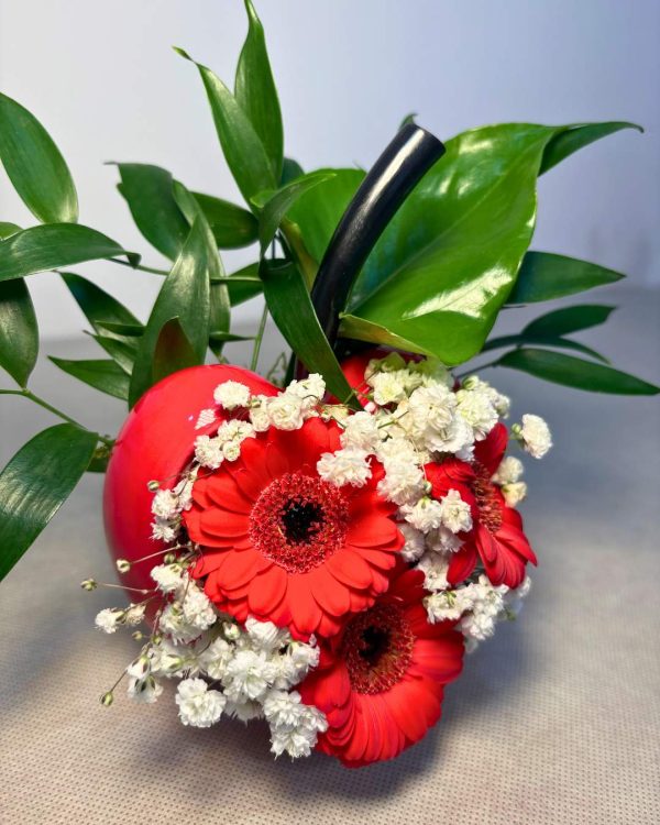 Composizione in vaso piccola rossa