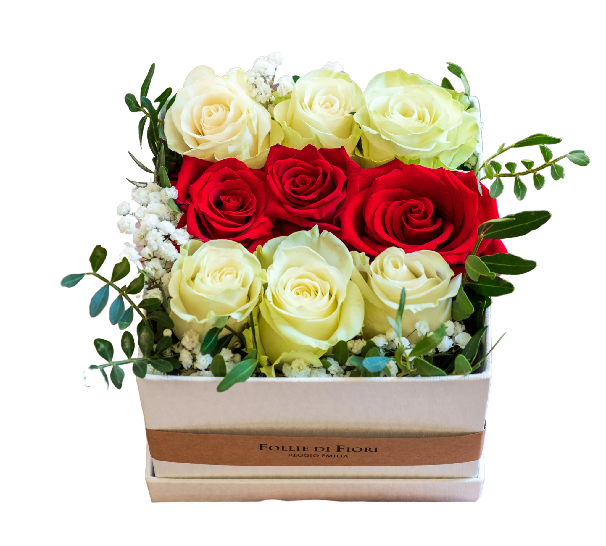 rose rosse e bianche