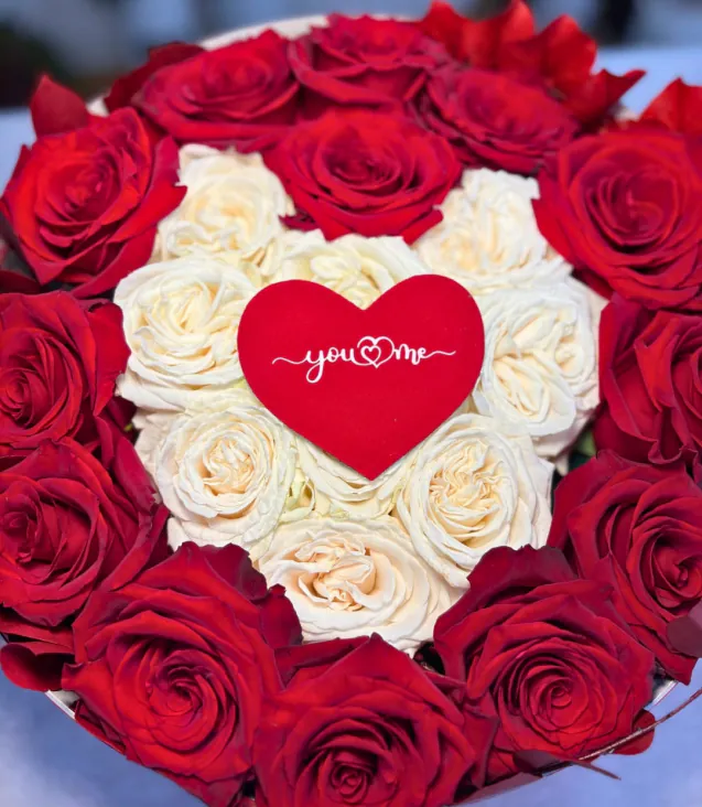 Rose rosse e bianche
